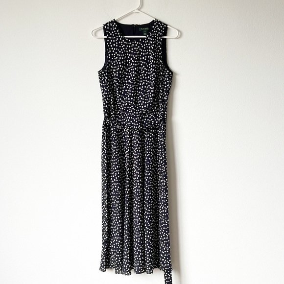 Lauren Ralph Lauren Polka Dot MIDI Dress - Picture 5 of 14